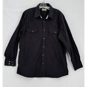Cody James Mens Black Aztec Geometric Pattern Pearl Snap Western Shirt Sz L